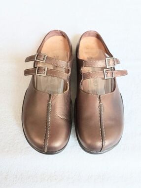 Birkenstock double-strap mary-jane metallic bronze flats EU40=US9